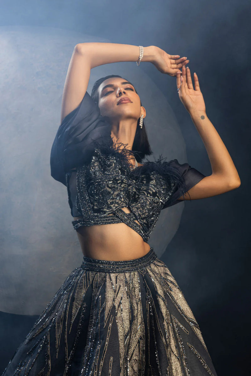 Allure of Midnight Lehenga