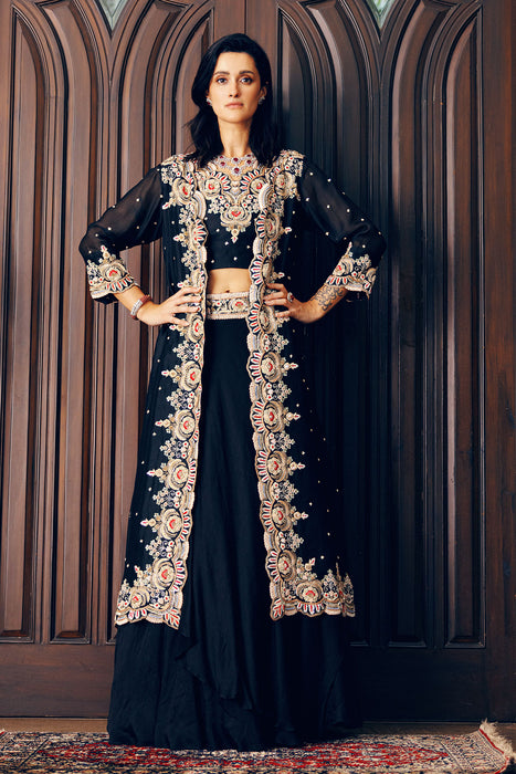 LONG JACKET SET WITH LEHENGA