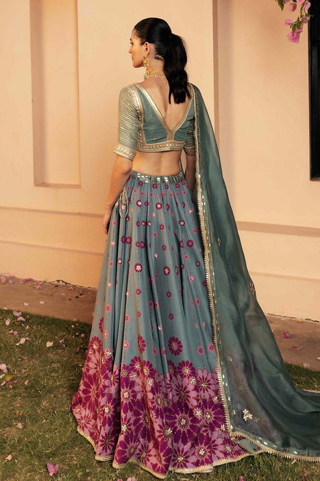 Nazreen Teal Lehenga Set