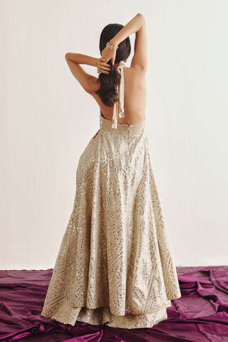 Long Halter Neck Jacket Dress