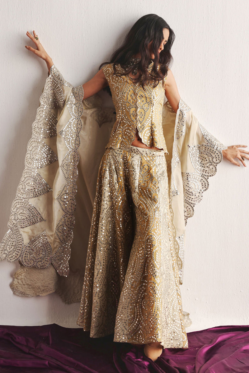 NET CAPE WITH APPLIQUEWORK