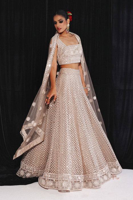 Mirrorwork BOOTI AND BORDER LEHENGA SET