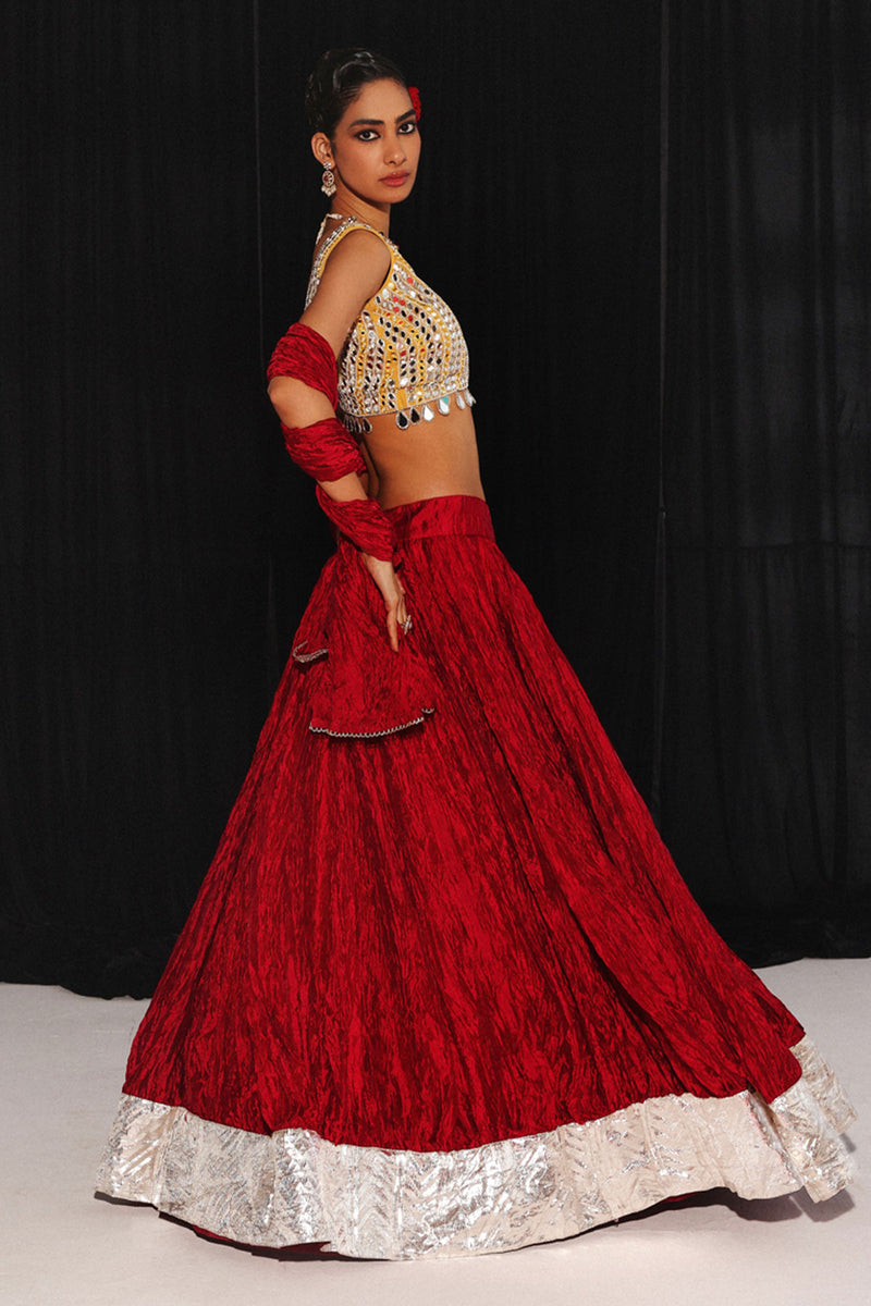 CRUSHED LEHENGA SET