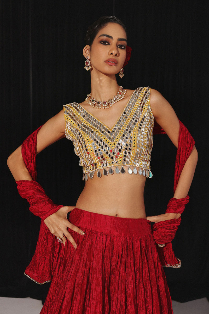 CRUSHED LEHENGA SET