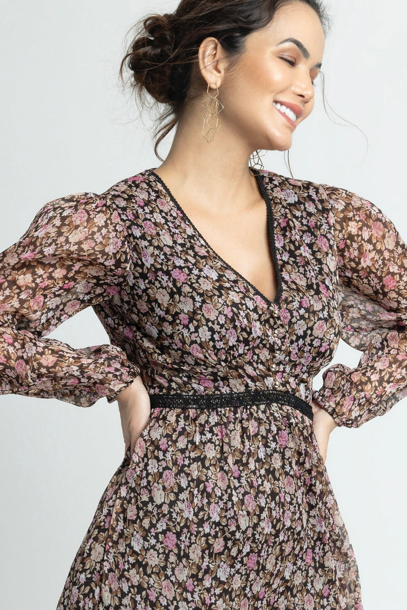 Cocoa Blossom V Mini Dress