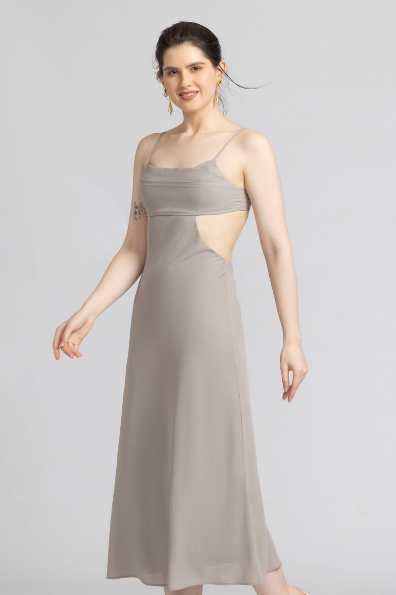 Ethereal Grey Midi Dress