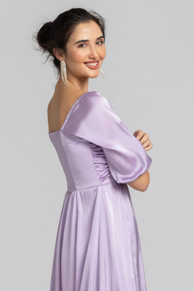 Lavender Elegance Sweetheart Maxi Dress