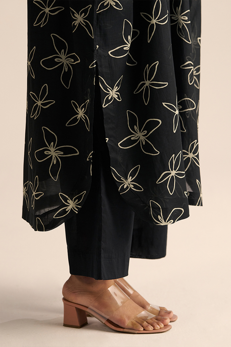 Black Floral Print Co-ord Set