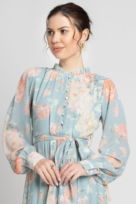 Frost Blue Knot Mini Dress