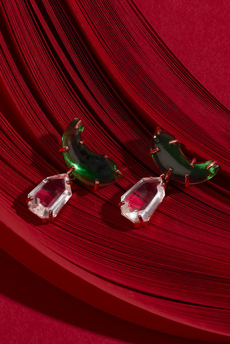 LE CLEO DROP EARRINGS IN JADE GREEN