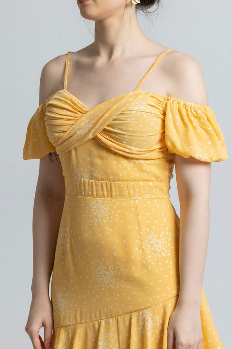 Sunlit Marigold Midi Dress