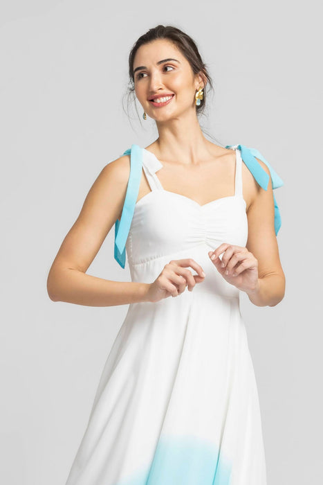 Whispering Blue Ombre Mini Dress