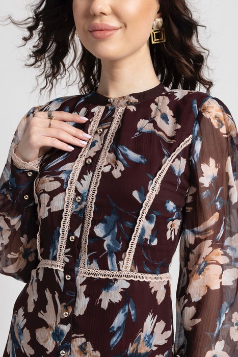 Russet Bloom Mini Dress