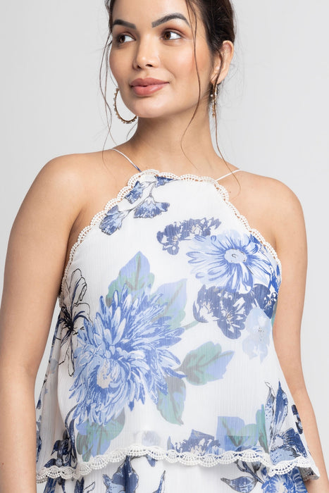 Serene Floral Layered Maxi Dress