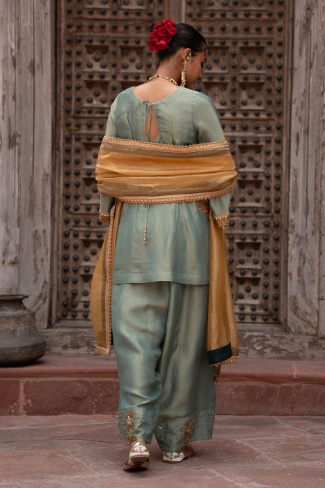 Pista Noor Hand-Embroidered Farshi Set