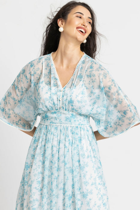 Azure Breeze Flowy Maxi Dress