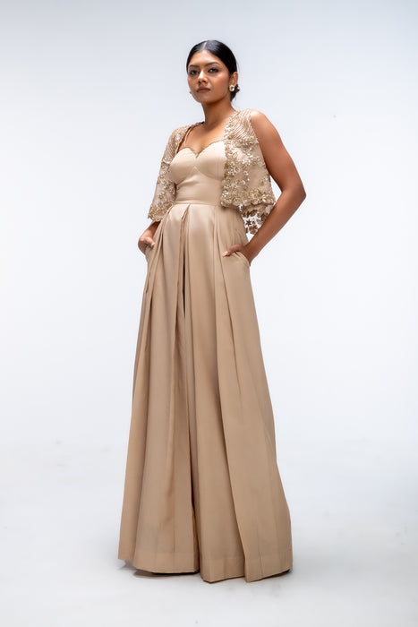 Golden Mirage Radiance Cape jumpsuit