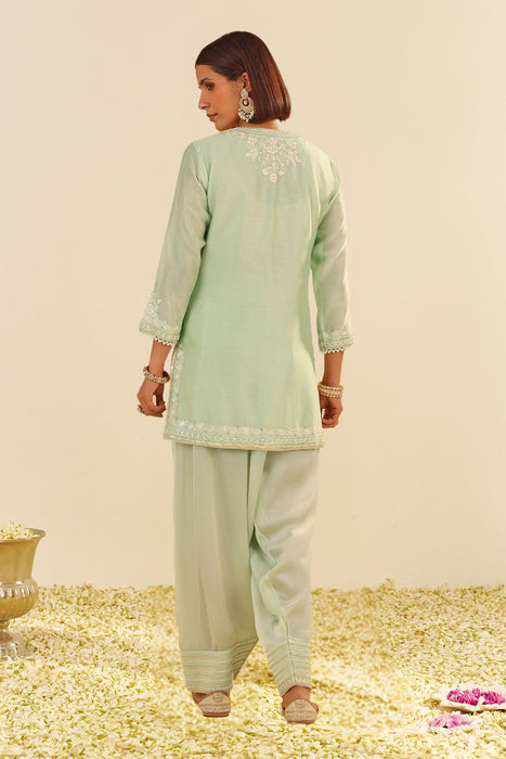 Haniya - Short Kurta With Salwar (Mint Green)