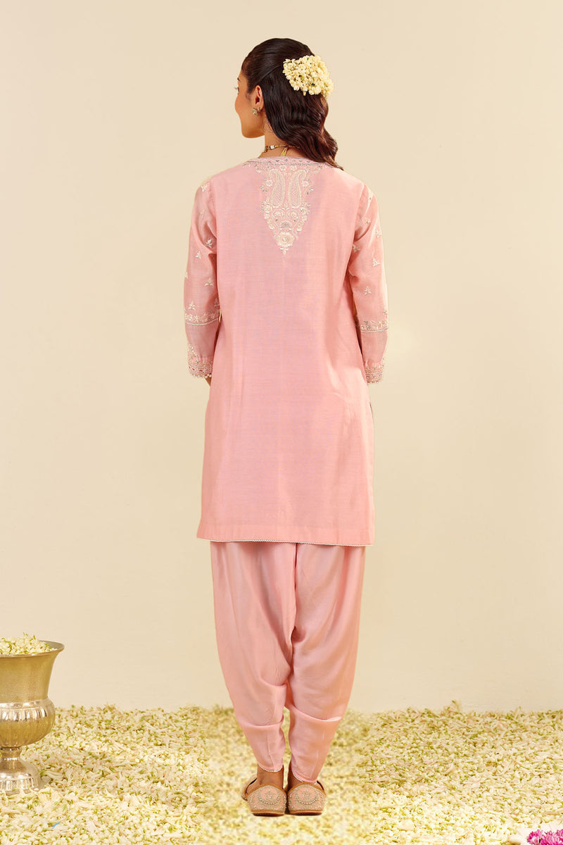 Zaisha - Short Kurta With Dhoti (Blush Pink)
