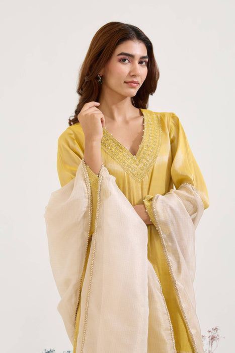 Old Yellow Kota Tissue Dupatta