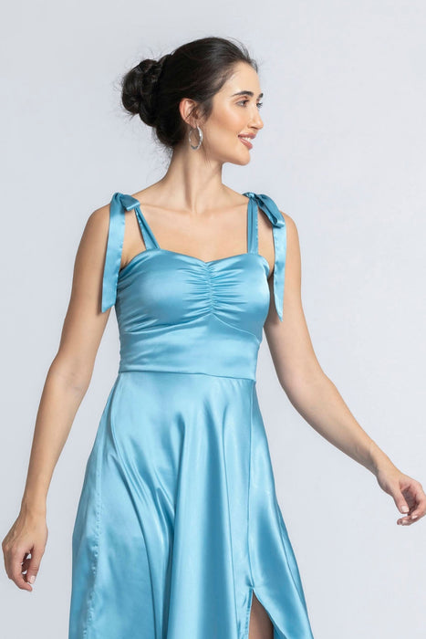 Turquoise Blue Sweetheart Midi Dress
