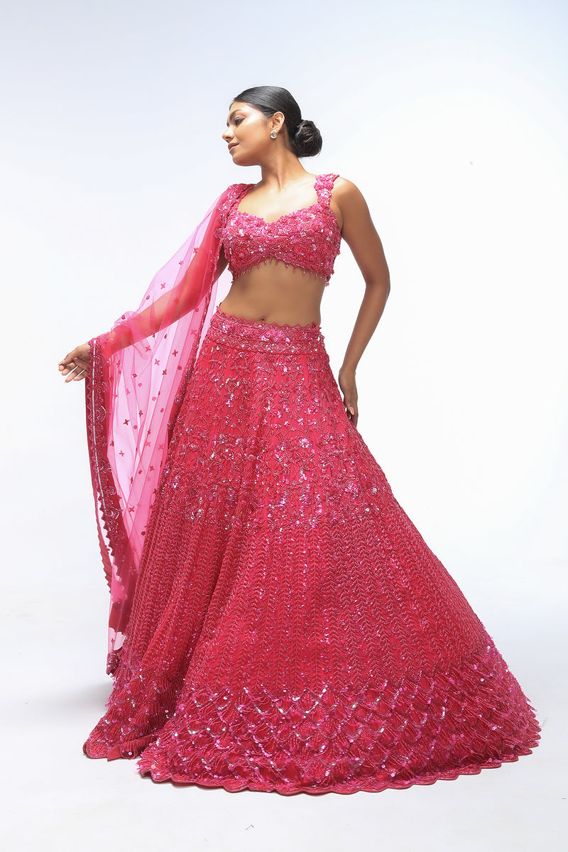 Pink ember  Lagoon Lehenga