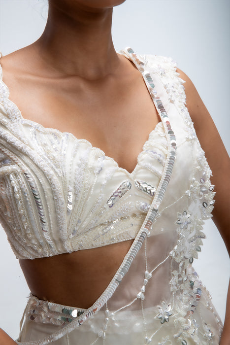 Ivory illume  Cascade saree