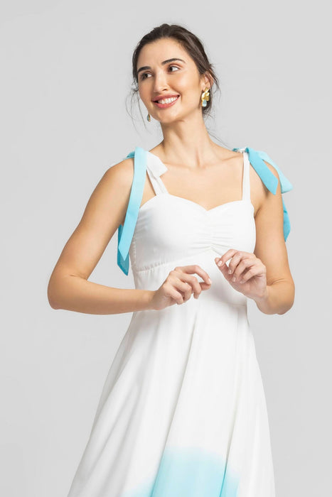 Whispering Blue Ombre Midi Dress