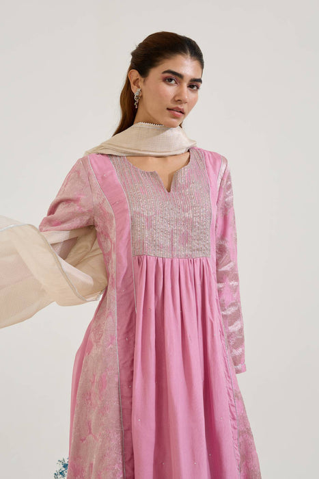 Lilac Gold Kota Tissue Dupatta