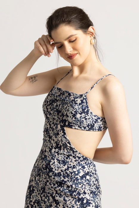 Cerulean Charm Sleeveless Midi Dress