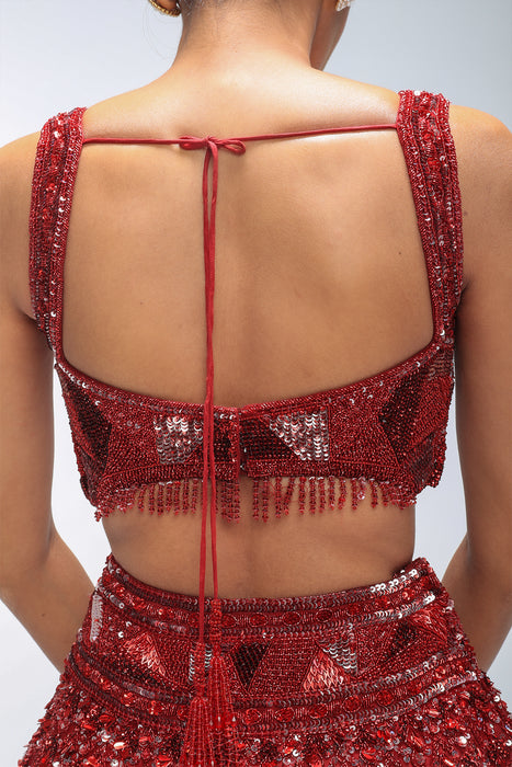 Red Reverie Seabloom Lehanga