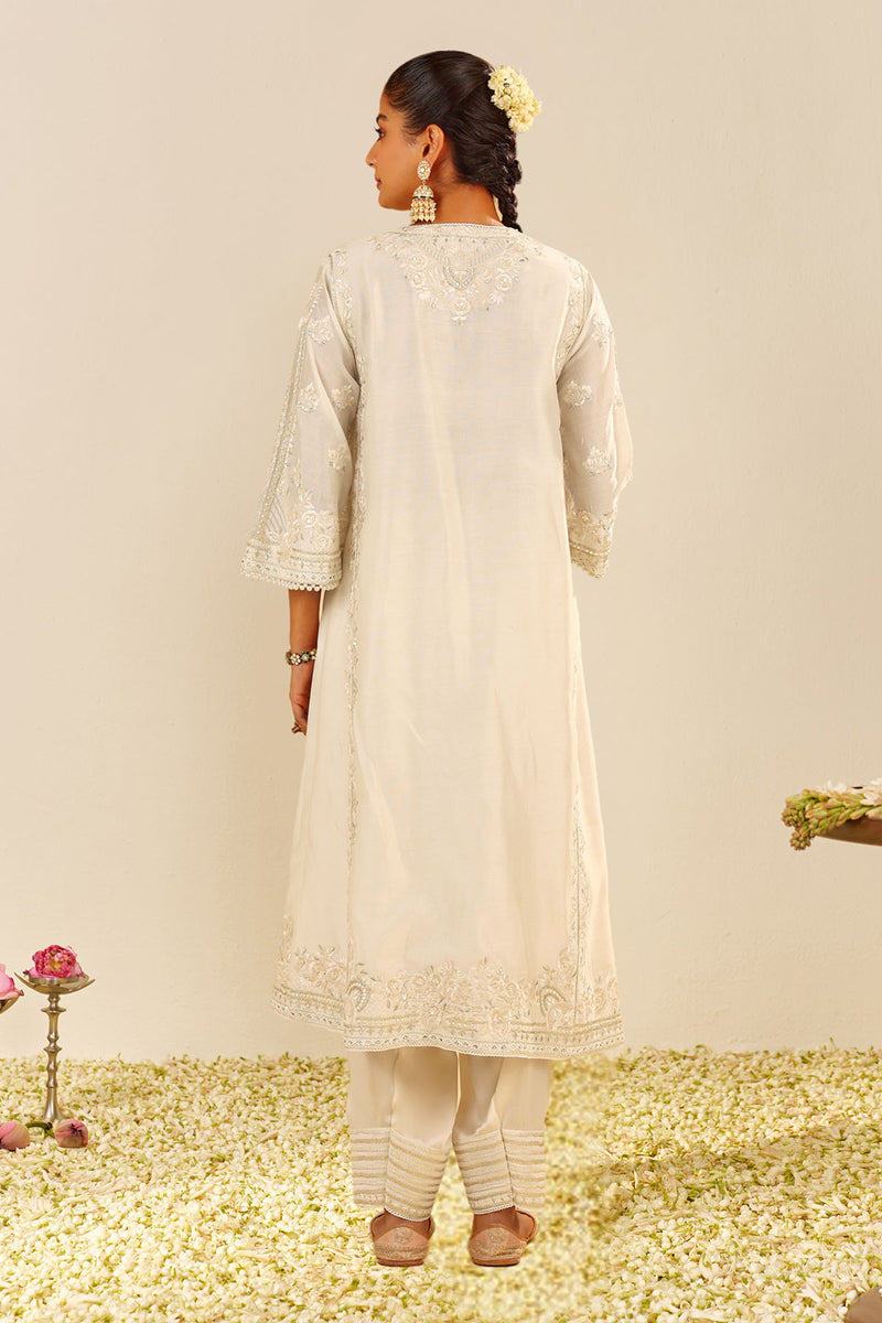 Maziya - Long Chauga With Salwar (Daisy Ivory)