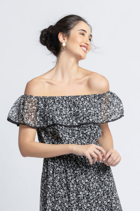 Moonlit Romance Off Shoulder Dress