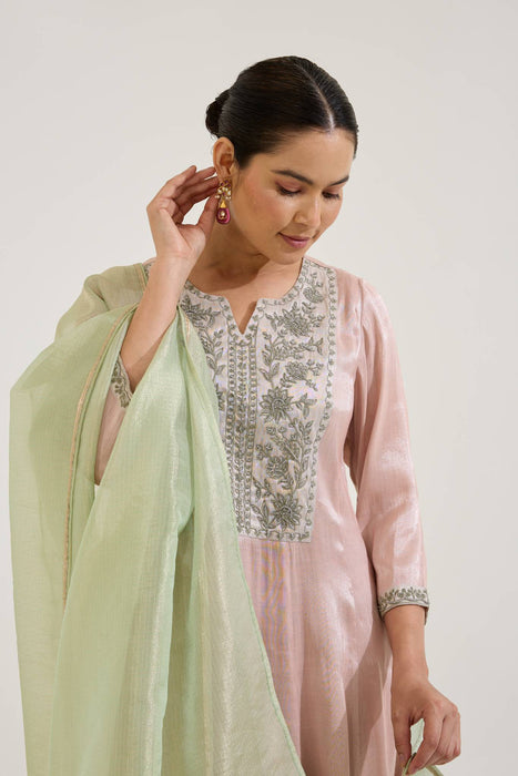 Rosy Mint Kota Tissue Dupatta