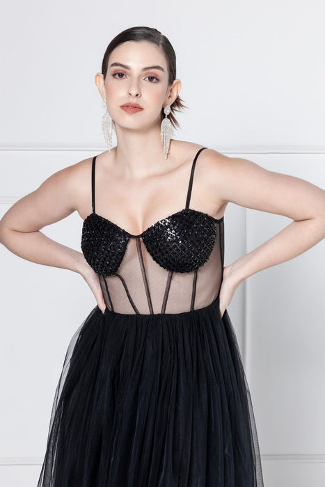 Midnight Luxe Midi Dress