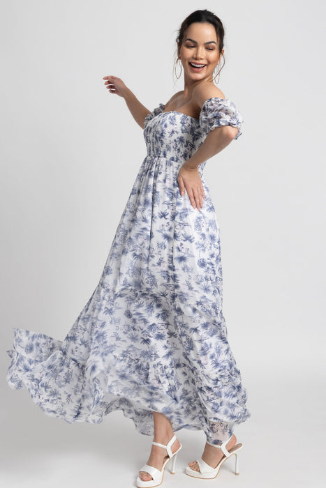 Tropical Breeze Off Shoulder Maxi Dress