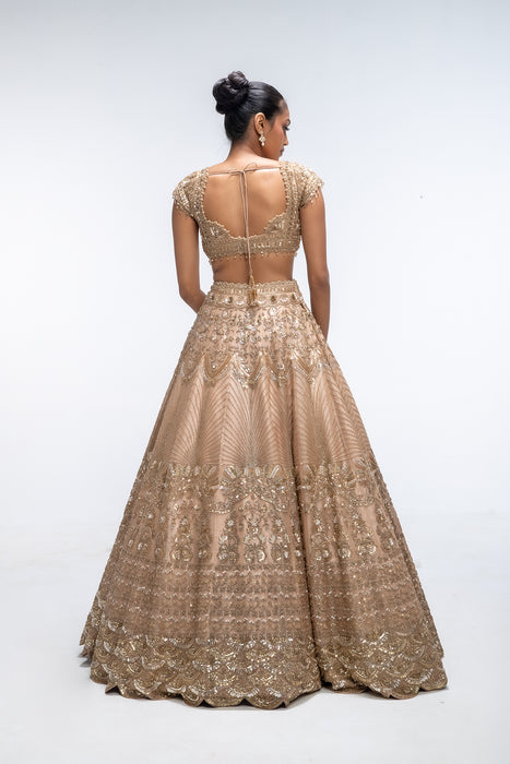 Golden Mirage Scallop Lehenga