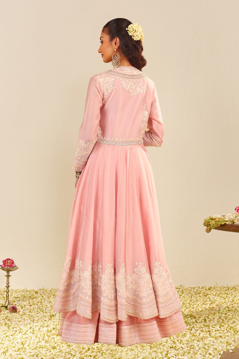 Ameena - Long Anarkali With Skirt (Blush Pink)
