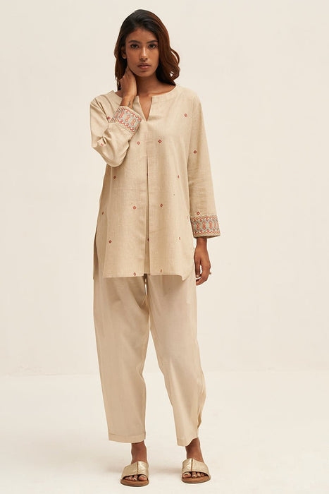 Fog Beige Cotton Co-ord Set