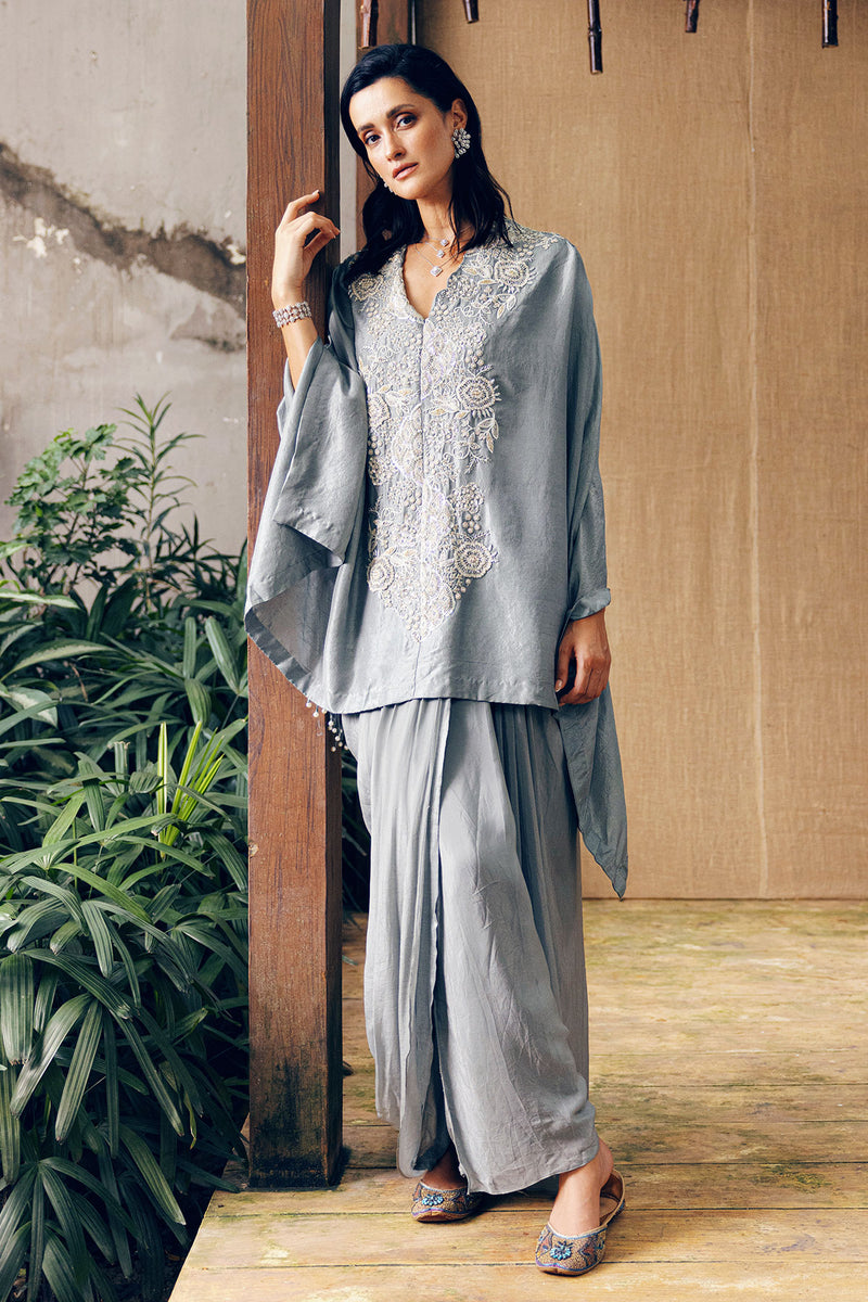 SIGNATURE OVERLAY WITH DRAPED SKIRT