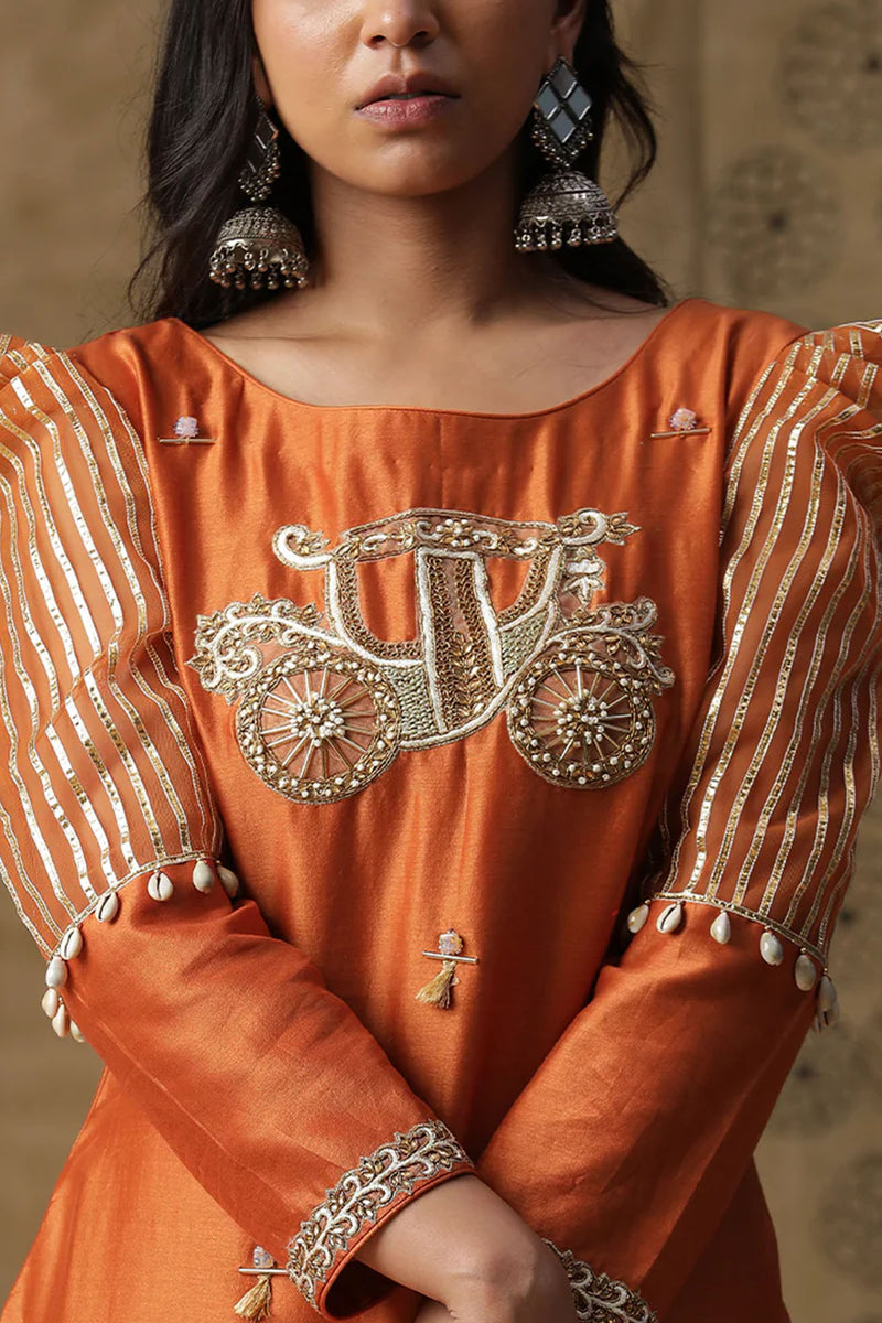 Burnt Orange Palki Suit Set