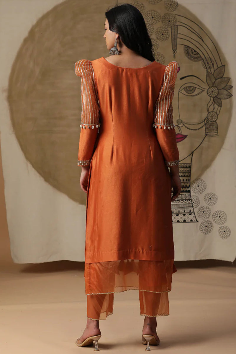 Burnt Orange Palki Suit Set