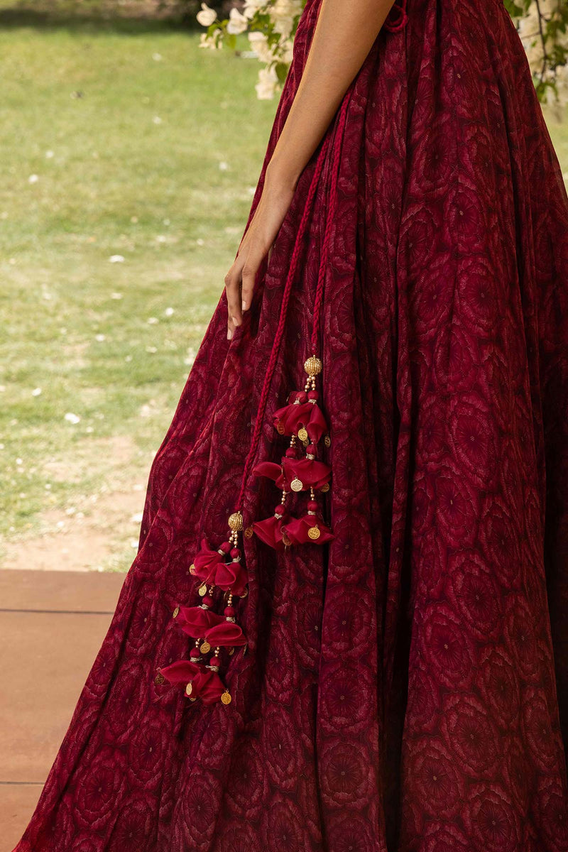 Bahaar Ruby Off-Shoulder Lehenga Set