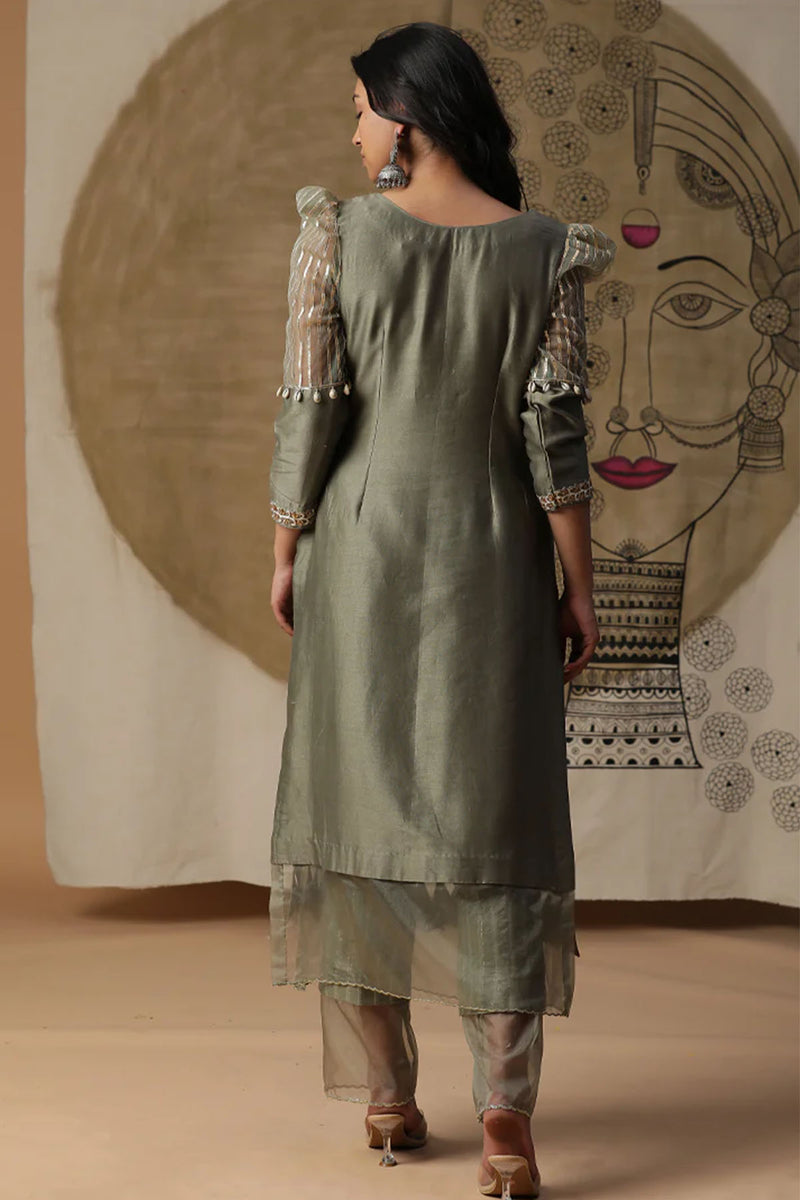 Olive Green Palki Suit Set