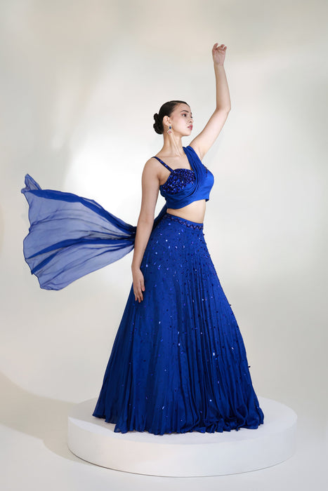 VERVE DRAPE LEHENGA SET