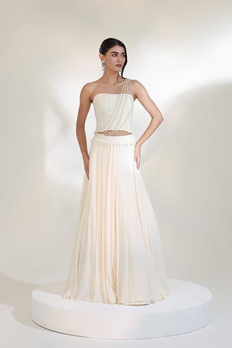 OYESTER DRAPE LEHENGA SET