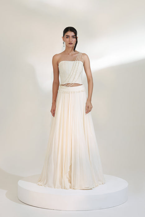 OYESTER DRAPE LEHENGA SET