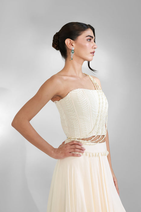 OYESTER DRAPE LEHENGA SET