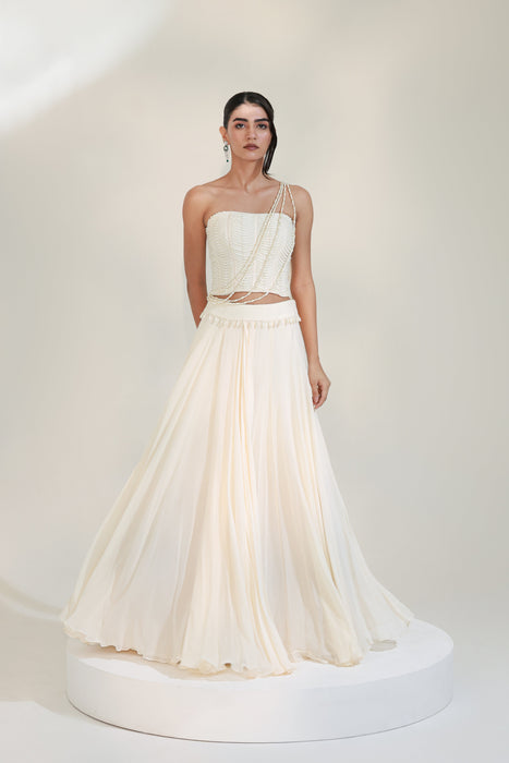 OYESTER DRAPE LEHENGA SET