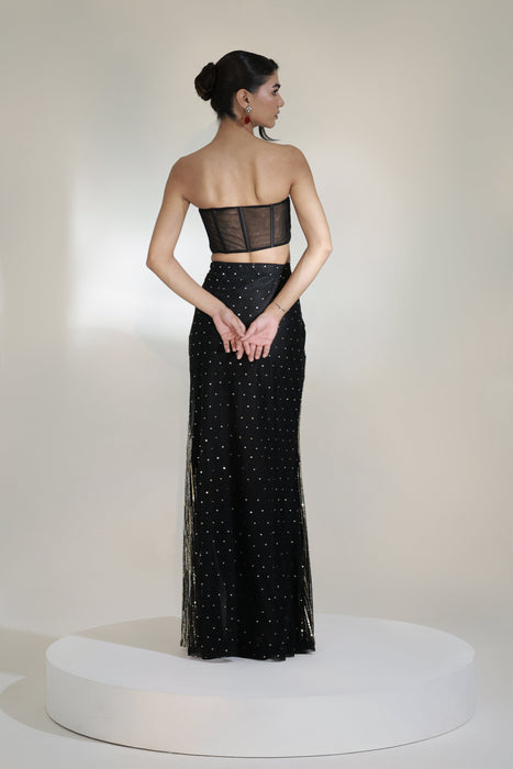 BLACK MAJESTY CORSET LEHENGA SET